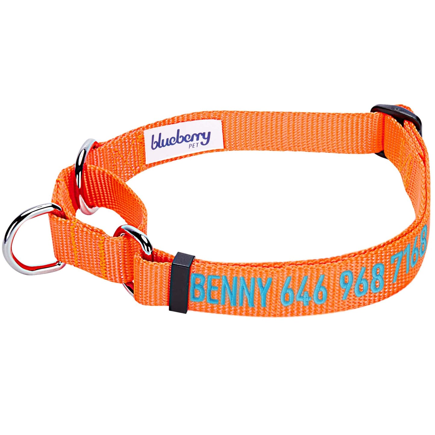 Nylon Personalized Martingale Safety Training Dog Collar Yellow for Puppy Boy Girl Dog