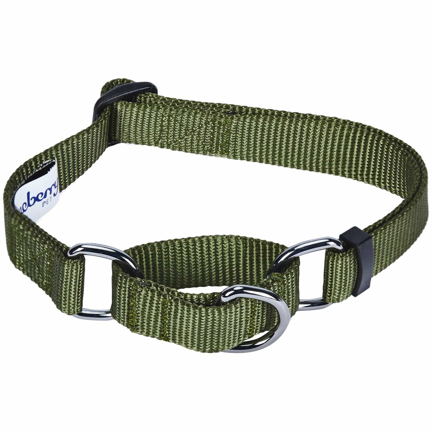 Nylon Personalized Martingale Safety Training Dog Collar Green for Puppy Boy Girl Dog